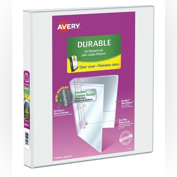 3 White Avery 1” Binders - Picture 2 of 8
